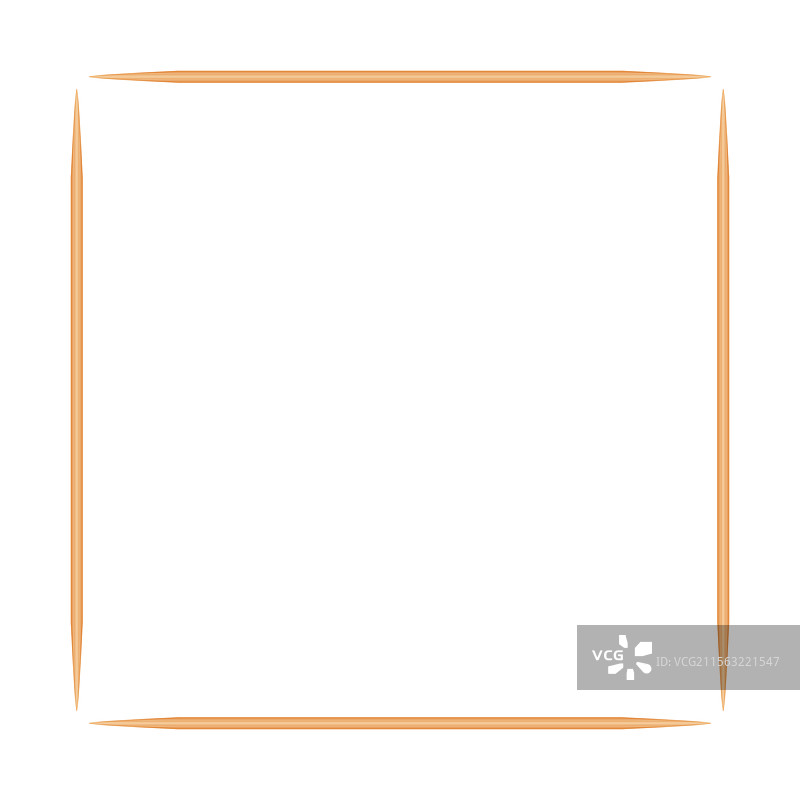 白色背景上的木质牙签图片素材