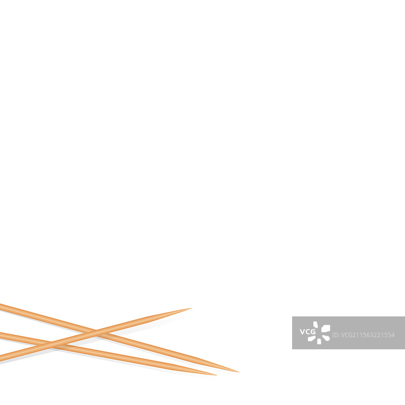 白色背景上的木质牙签图片素材