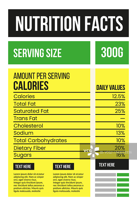 营养成分食品标签饮食卡路里计数图片素材