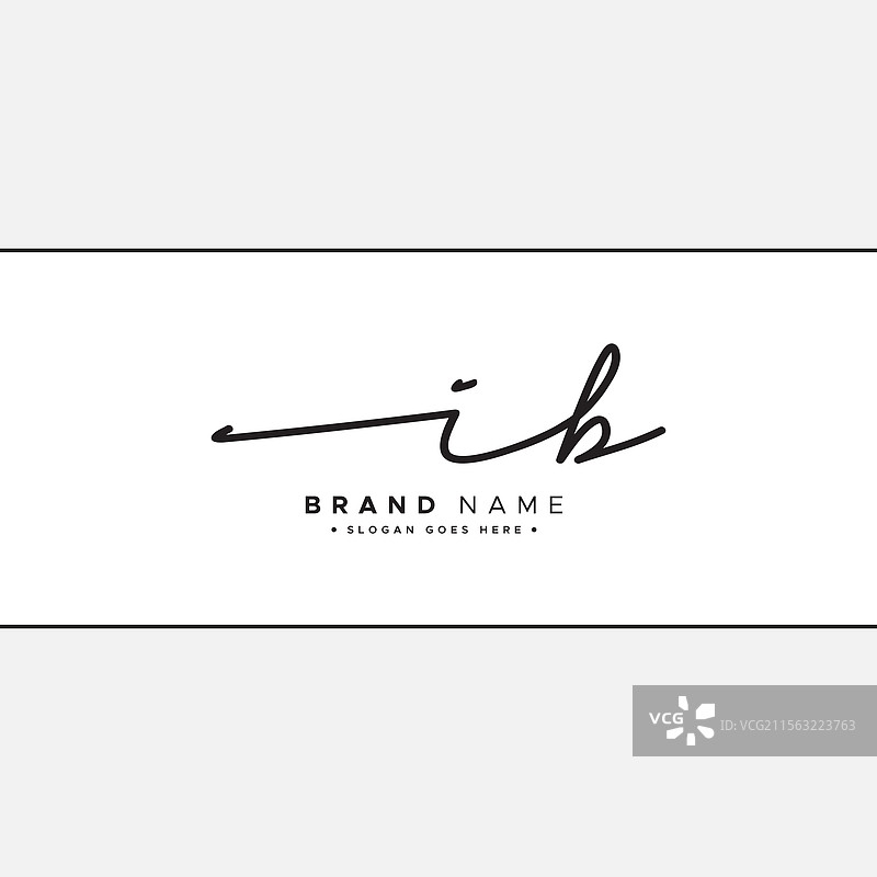 手写签名logo，字母ib的首字母设计图片素材