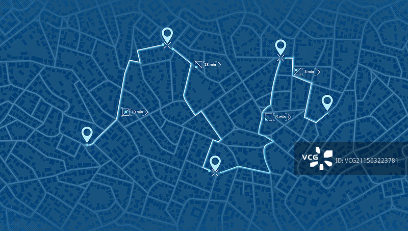 城市地图，带有方向指示标志图片素材