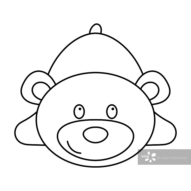 可爱的放松熊轮廓图片素材
