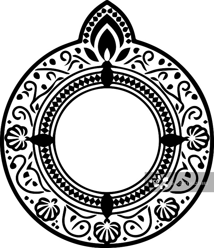 独特的轮廓风格的餐盘框架图片素材