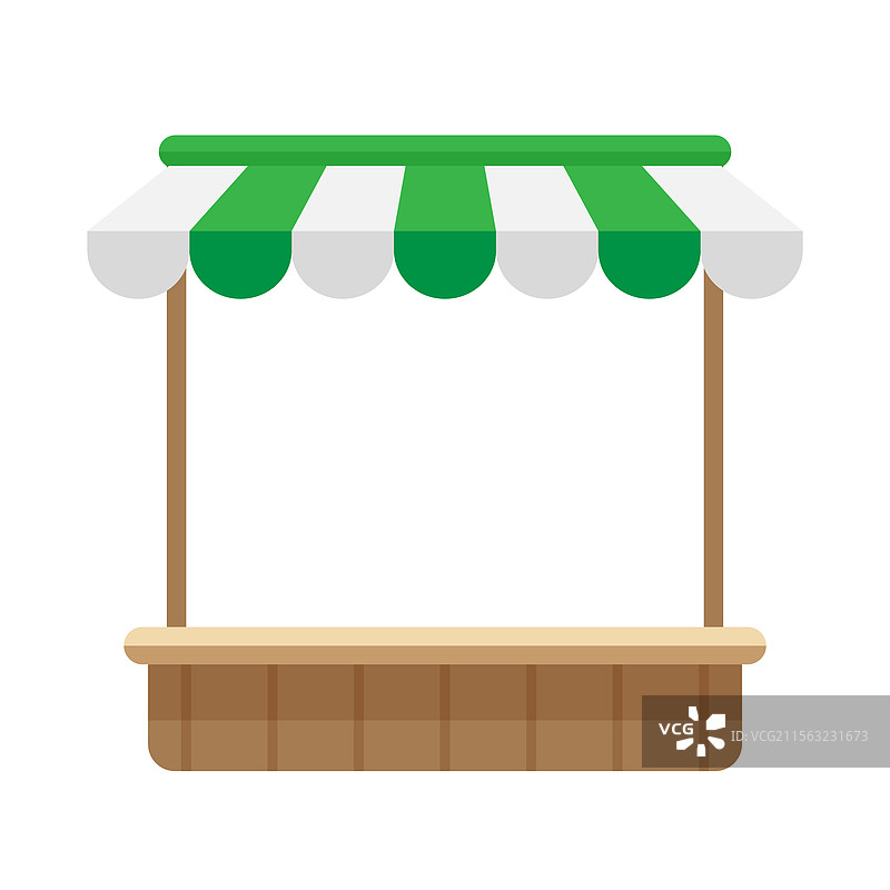 迷你商店图标，绿色遮阳篷屋顶图片素材