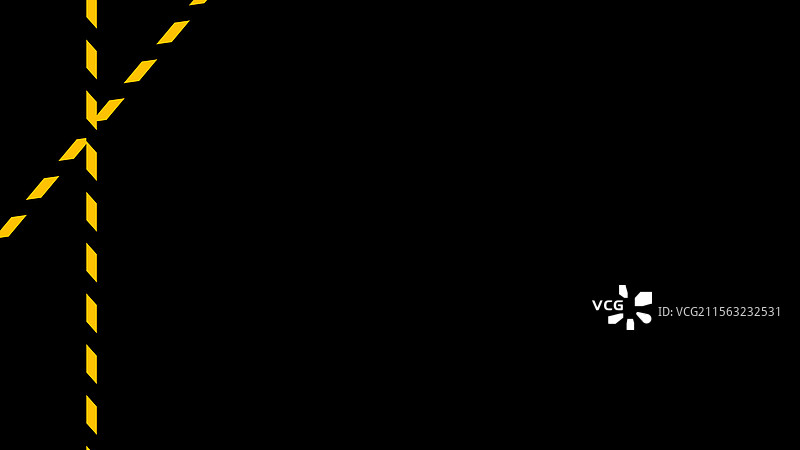 黑色背景上的警告带，黄色胶带图片素材