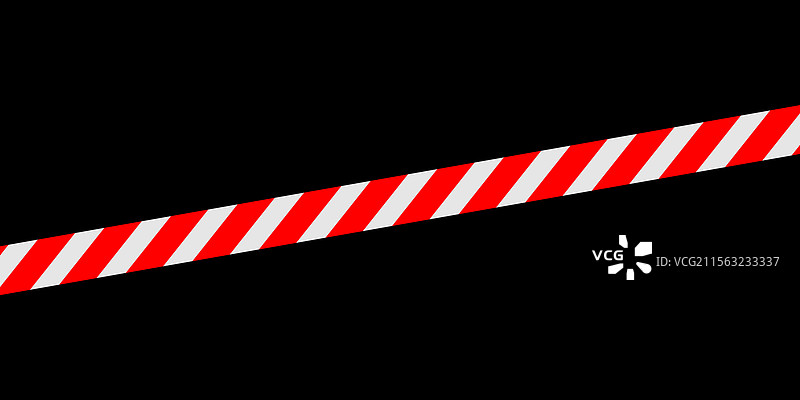 黑色背景上的红白警戒带线图片素材