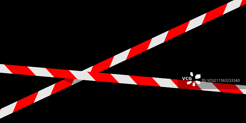 黑色背景上的红白警戒带线图片素材