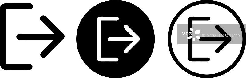 退出图标集，白色登出图标图片素材