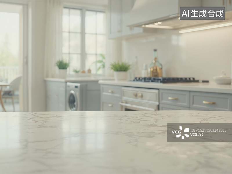 【AI数字艺术】现代厨房温馨一角图片素材