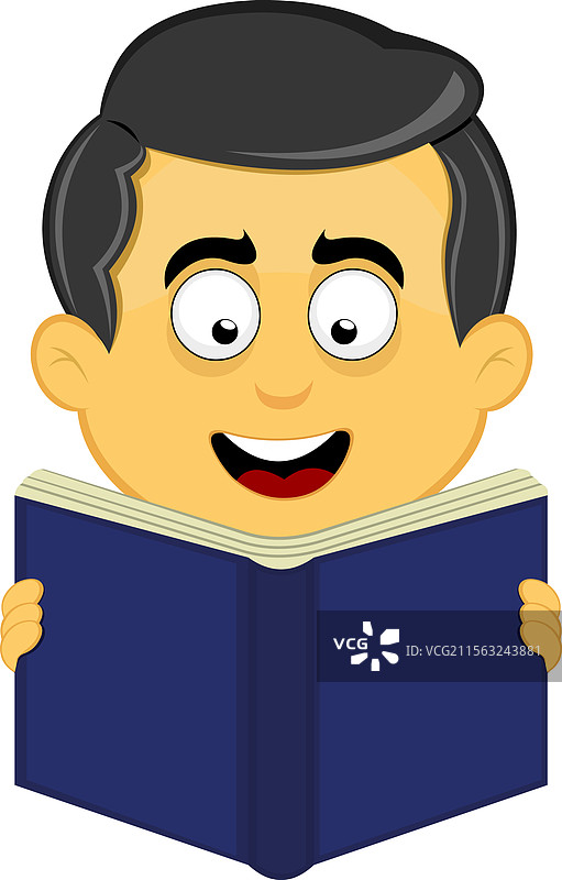 阅读书籍的表情符号角色图片素材