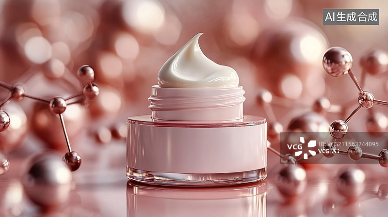 【AI数字艺术】放在桌子上的护肤品图片素材