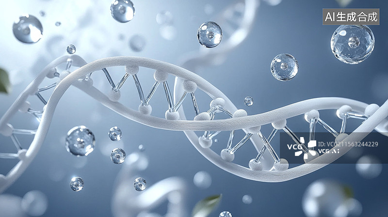 【AI数字艺术】女性护肤精华液分子图片素材
