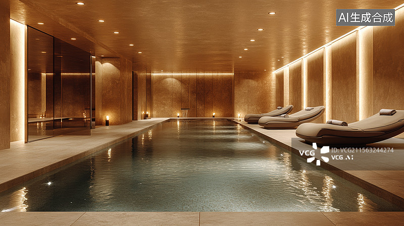 【AI数字艺术】奢华泳池景观图片素材