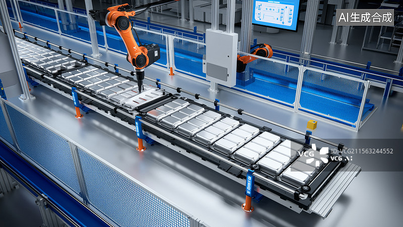 【AI数字艺术】锂电池生产制造图片素材