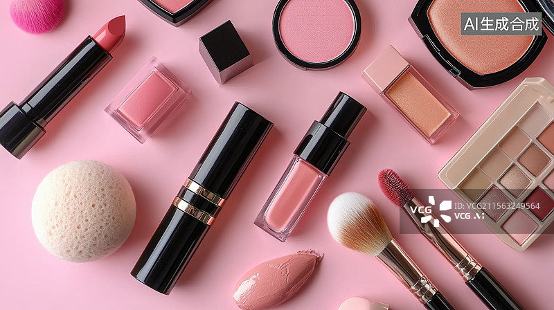 【AI数字艺术】精致美妆护肤品展示图片素材