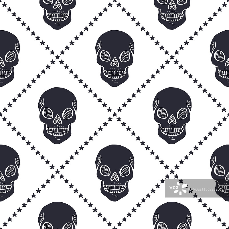 手绘黑白无缝图案图片素材