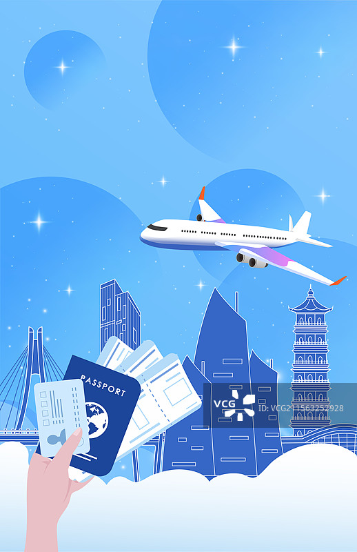 湛江旅游假期休假出行国内游乘坐飞机直达护照机票图片素材