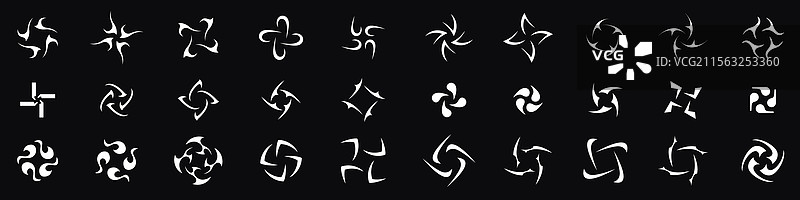 未来派Y2K风格的部落符号合集图片素材