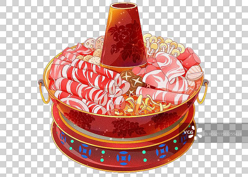 美食羊肉火锅插画元素图片素材