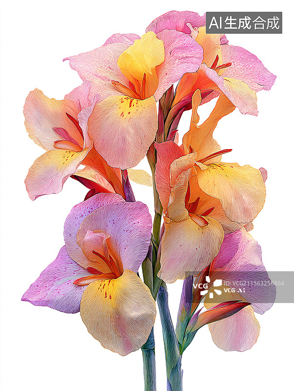 【AI数字艺术】娇艳的美人蕉图片素材