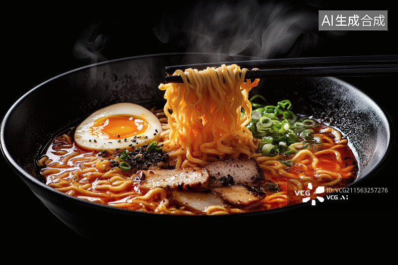 【AI数字艺术】一碗热气腾腾的乌冬面图片素材