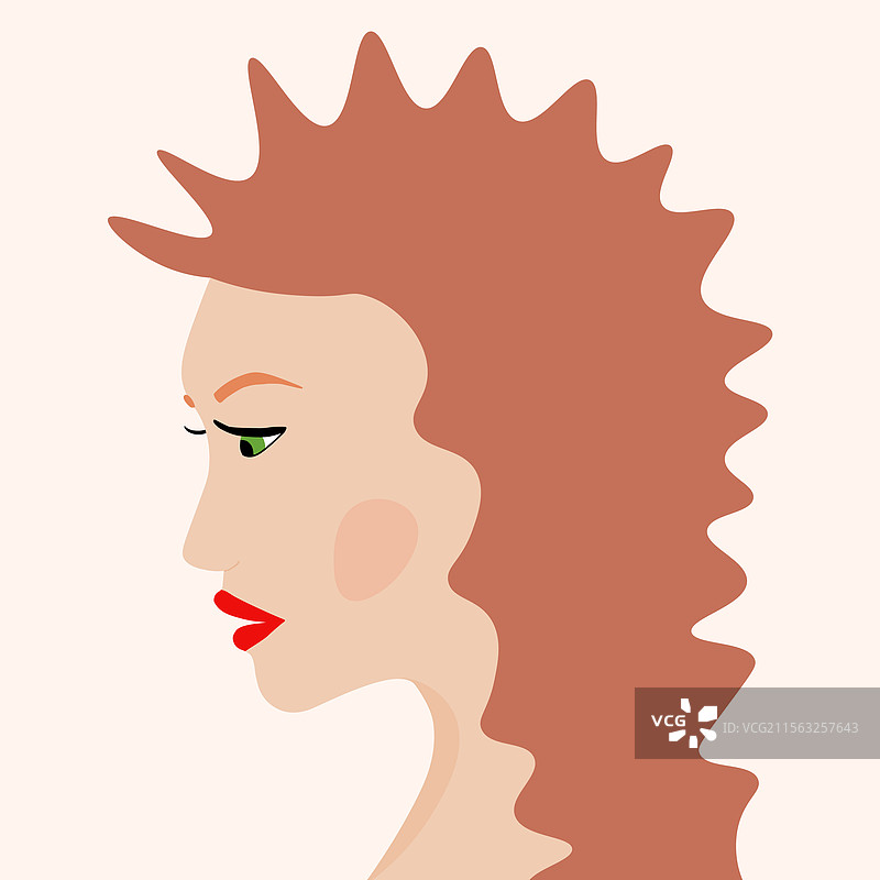 时尚女性的侧面肖像图片素材