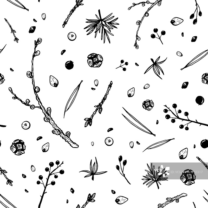 松枝无缝图案图片素材