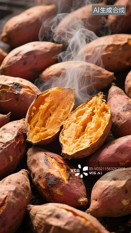 【AI数字艺术】烤红薯美食图片素材