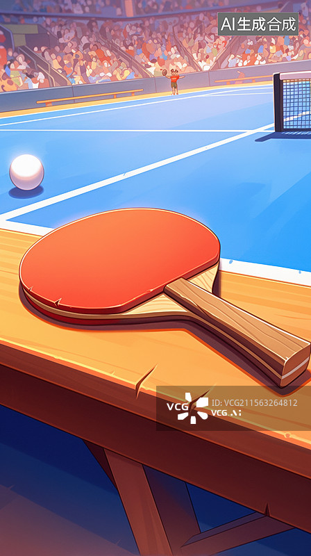 【AI数字艺术】乒乓球插画图片素材