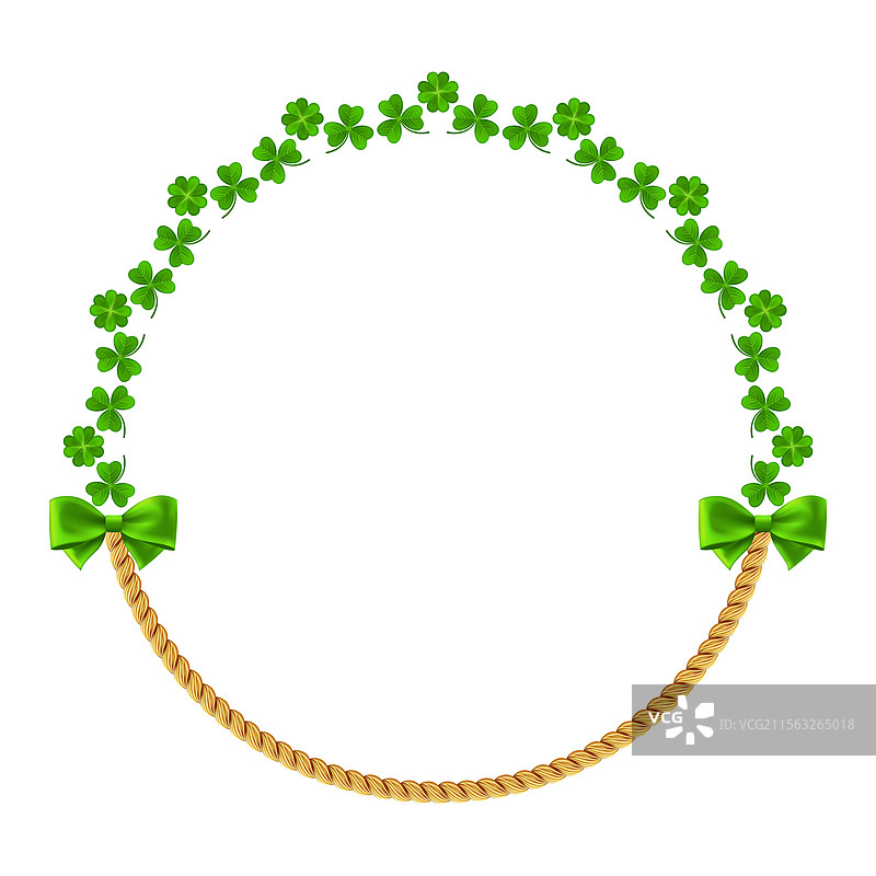 圣帕特里克花环与小精灵高顶帽图片素材
