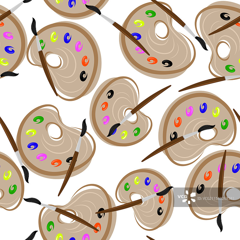 画笔和颜料图标无缝图案图片素材
