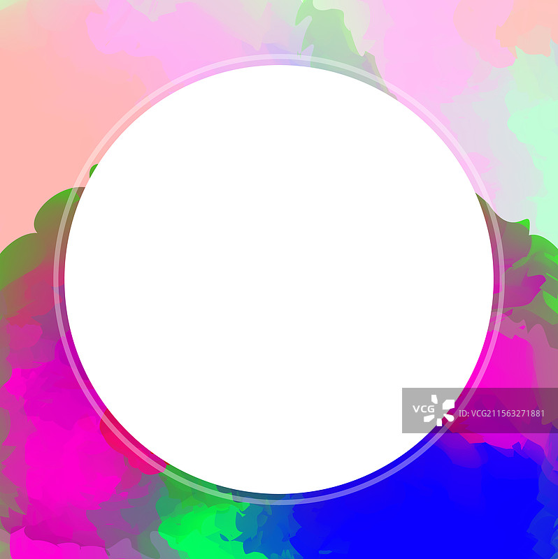 水彩纹理艺术中的白色圆形横幅图片素材