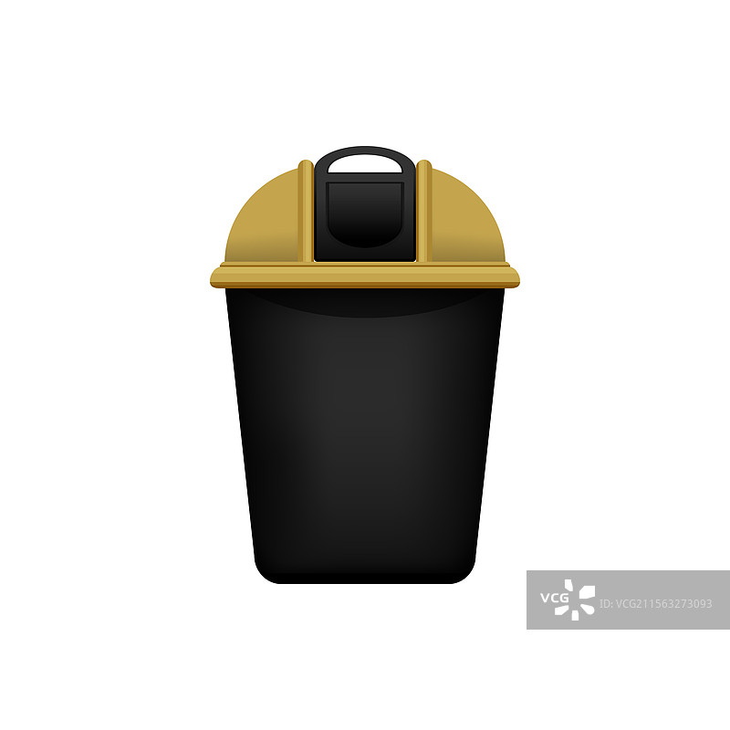 小型金属回收垃圾桶，孤立于白色背景上图片素材