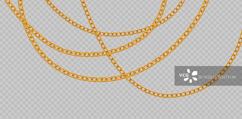 金色交错的金属链条图片素材