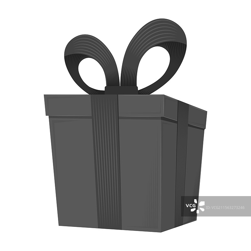 黑色礼品盒孤立在白色背景上图片素材