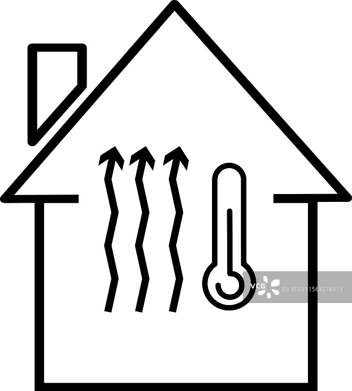 加热地板图标与房屋供暖相关的暖通空调图片素材