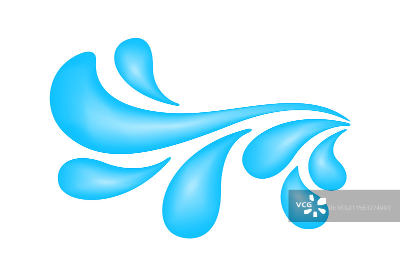 水滴溅落在白色背景上图片素材