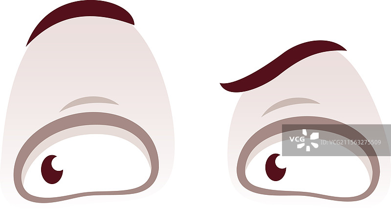 卡通眼睛表达困惑和怀疑图片素材