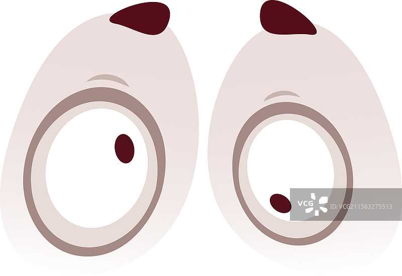 卡通眼睛表达惊讶，眼睛睁大。图片素材