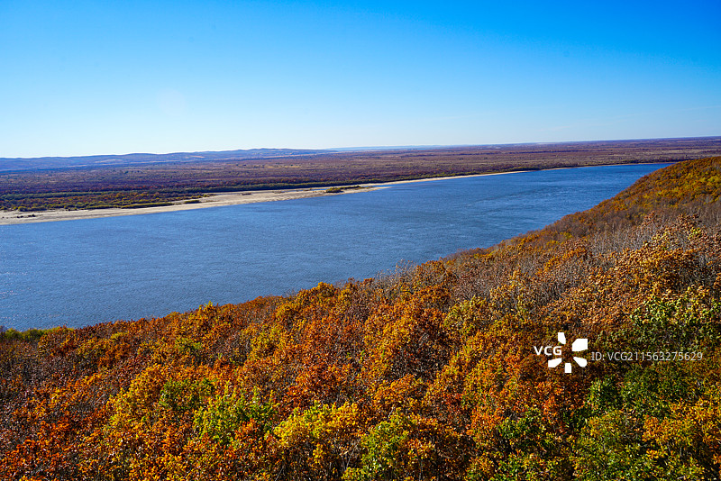 深秋的黑龙江畔图片素材