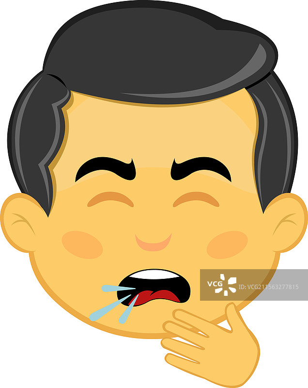 咳嗽的表情符号图片素材