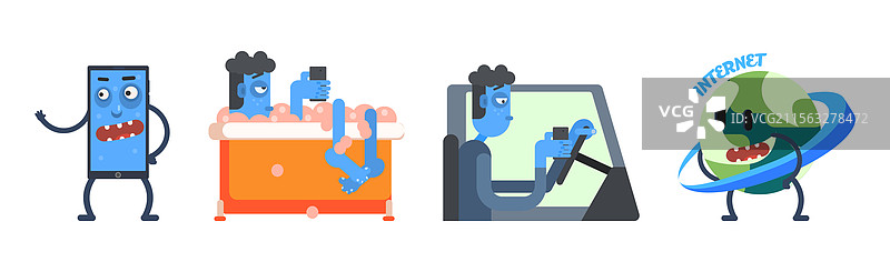 智能手机成瘾与不良习惯图片素材