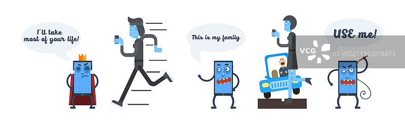 智能手机成瘾与不良习惯图片素材