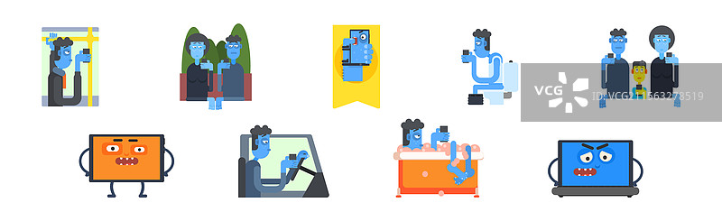 智能手机成瘾与不良习惯图片素材