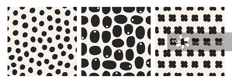 无缝抽象图案与手绘形状图片素材