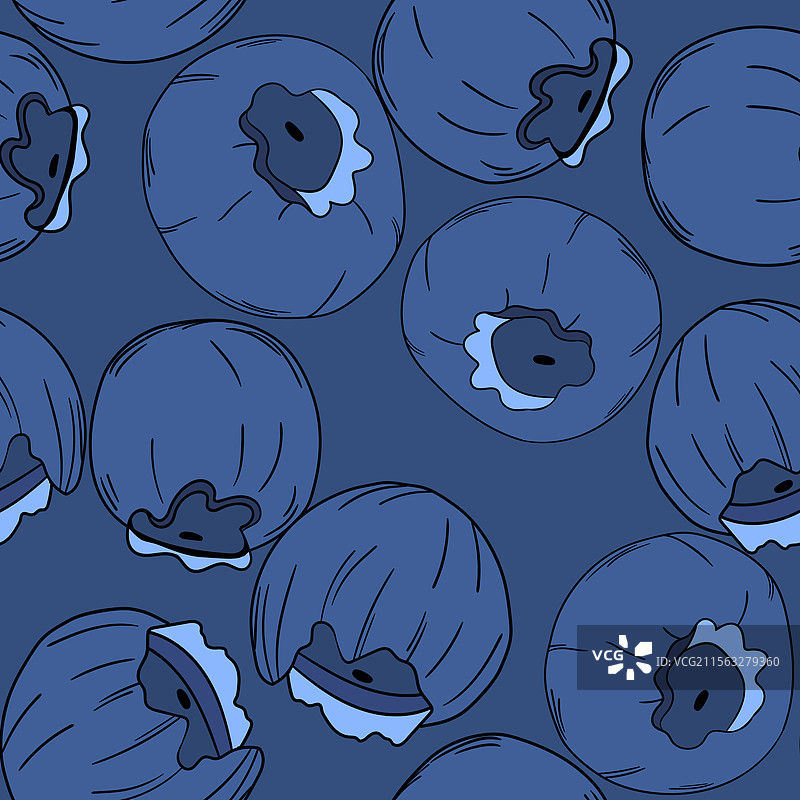 蓝莓自然新鲜的无缝图案图片素材
