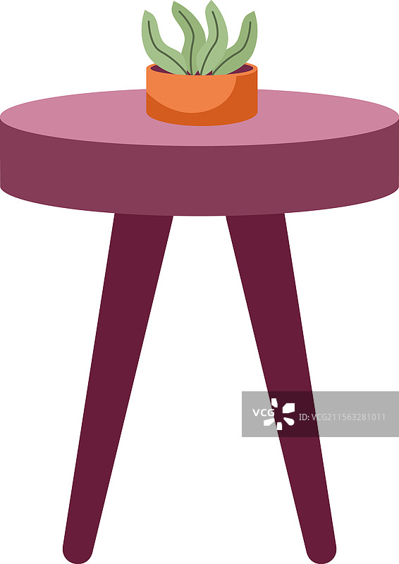 家里的桌子和植物图片素材