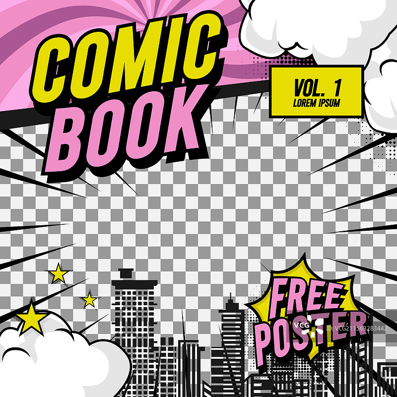 方形漫画封面模板前页布局图片素材