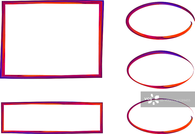 红色蓝色多彩不规则框架合集图片素材