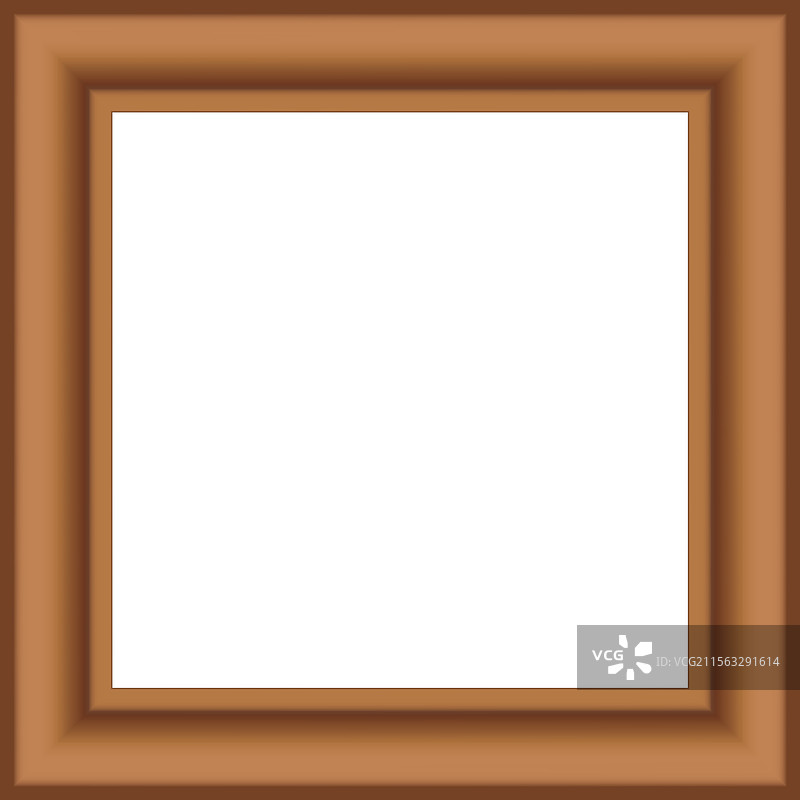 方形金色复古木框，适合您的使用图片素材